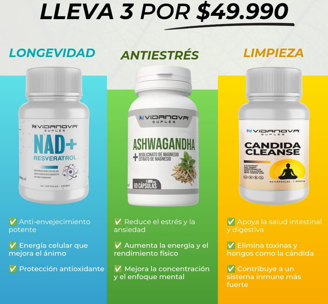 TRIPACK NAD/ASHWAGANDHA/CANDIDA