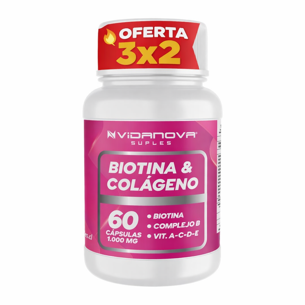BIOTINA + COLÁGENO 1000MG 60CAPS